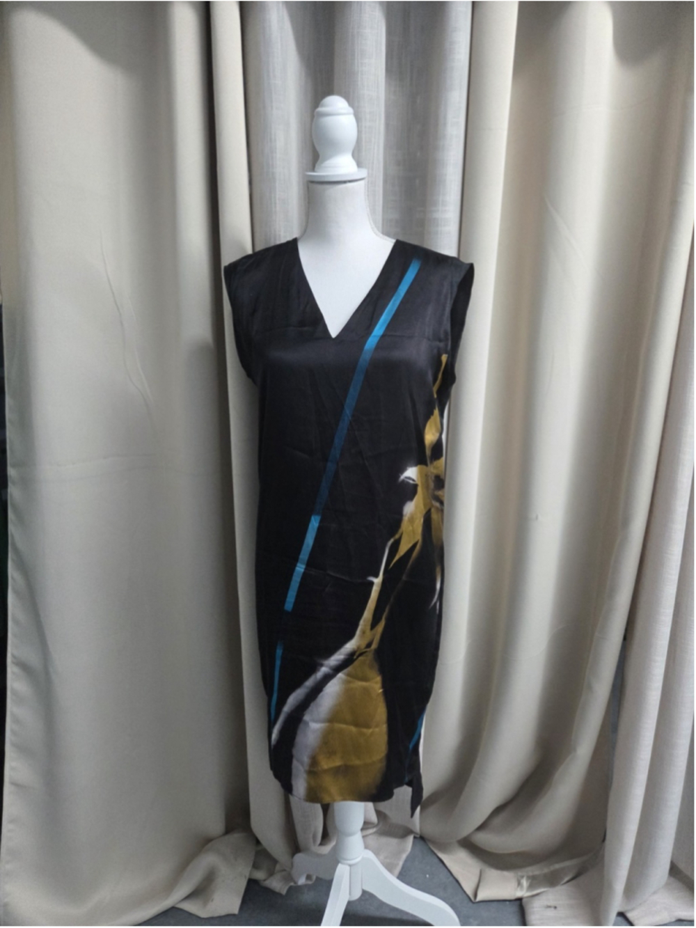 All Saints Alia Dress 2 100% Silk Museum-core Avant-Garde Minimalist